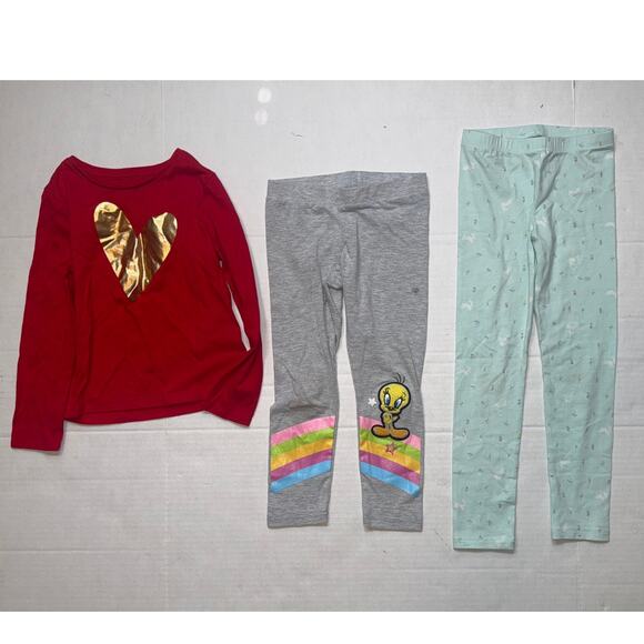 Girls 5T Lot Bundle 10 Pieces Dresses Leggings Tees Skirt Shorts School Clothes - Picture 6 of 7